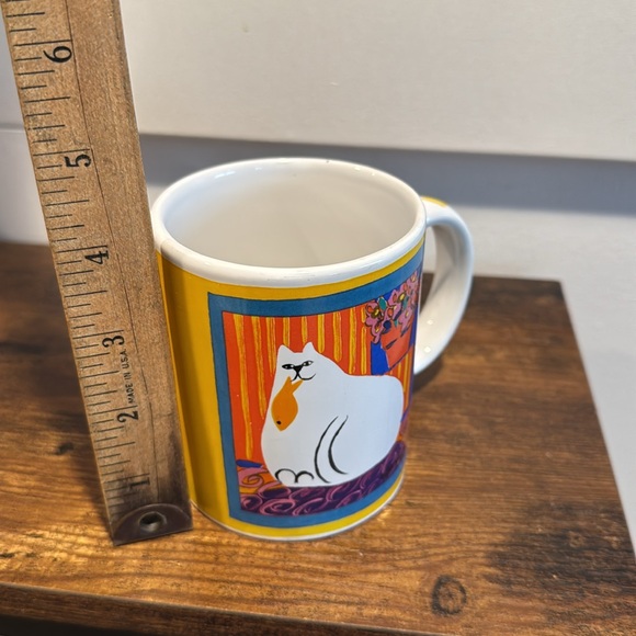 FAT WHITE CALICO CAT Cup Mug Gerrica Connolly Cypress Point Trading Co Ceramic - Picture 6 of 6